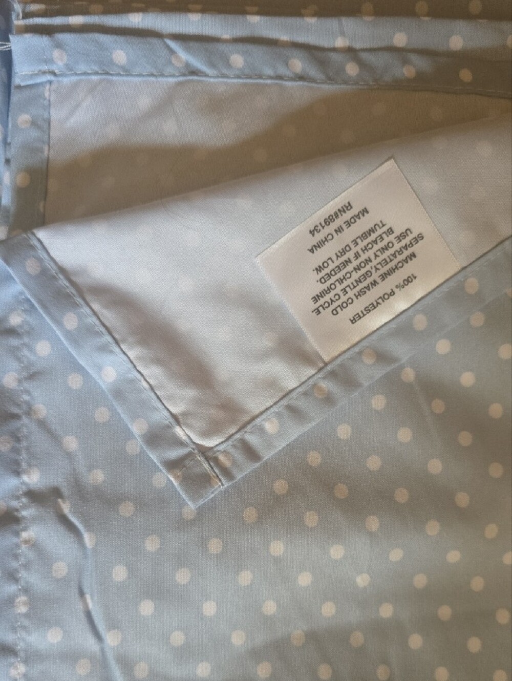 New Without Tags - Super Soft Polka Dot Sheet Set - Light Blue - Picture 4 of 5